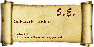 Sefcsik Endre névjegykártya