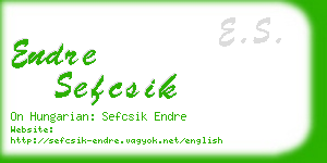 endre sefcsik business card